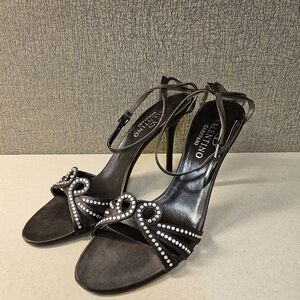 VALENTINO Chocolate Brown Satin Evening Shoes